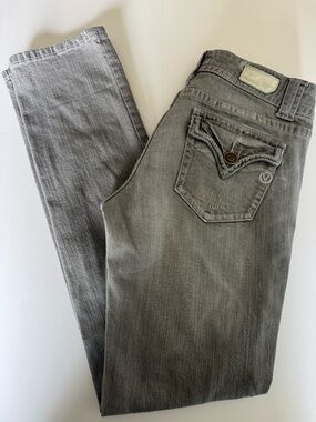 Vigoss Purple Logo Tag on Gray Denim Waistband